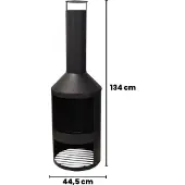 Progarden Tuinhaard Sfeerhaard Staal - 134cm- Zwart