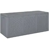 vidaXL Tuinopslag, grijs, PP-rotan, 270 liter