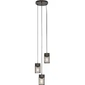 QAZQA Industriële hanglamp zwart 3-lichts - Jim