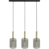 Light & Living Eettafel hanglamp Lekar 3x E27 - messing met smoke glas