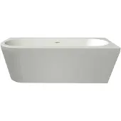 Xenz Charley half vrijstaand bad acryl 180x80x60cm rechts wit mat met waste wit mat