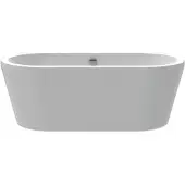 Xenz Noa 170x80x60 vrijstaand bad glans wit incl. sleuf overloop/afvoer glans wit