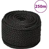 vidaXL Werktouw 10 mm 250 m polypropeen zwart