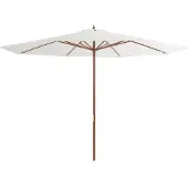 vidaXL Parasol met houten paal 350 cm zandwit