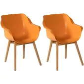 Hartman Tuinstoel Sophie Teak Indian Orange (2-Delig)