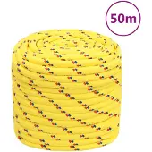 vidaXL Boottouw 18 mm 50 m polypropyleen geel