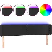 vidaXL Hoofdbord LED 183x16x78/88 cm kunstleer zwart
