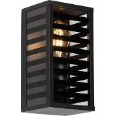 QAZQA Moderne buiten wandlamp zwart met smoke glas 26 cm IP44 - Reims