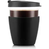 Bodum Reisbeker Joycup Glas Met Siliconen Hoes Zwart 400 ml