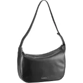Mandarina Duck Leren Schoudertas Luna Hobo Black Zwart
