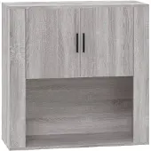 vidaXL Wandkast 80x33x80 cm bewerkt hout grijs sonoma eikenkleurig
