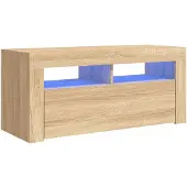 vidaXL Tv-meubel met LED-verlichting 90x35x40 cm sonoma eikenkleurig