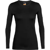 Icebreaker Ondershirt Womens 200 Oasis LS Crewe Black-XXL