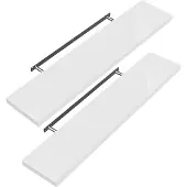 Casaria Wandplank – 2 St. 50 cm 15kg Belastbaar – Wit mat
