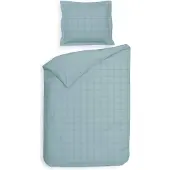 Heckett & Lane Dekbedovertrek Katoen-Satijn - Diamante - Licht Blauw 200