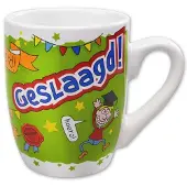 Paper Dreams - Mok - Cartoon - Geslaagd - Goed gedaan wit Paperdreams Beker