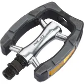 Xlc Comfort PD-C07 – Fietspedalen Stadsfiets – Antislip – 9/16" – Aluminium & PVC – Zwart & Zilver & Grijs