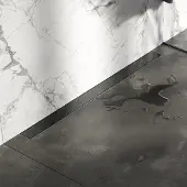 Brauer douchegoot 90x7cm met multifunctioneel rooster en muurflens gunmetal geborsteld PVD