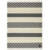Lexington Herringbone Striped Recycled Wool plaid 130x170 cm Gray-off white