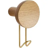 Woud Around Wall Hanger Wandhanger Large | Oak|Brass