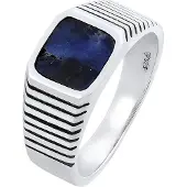 KUZZOI Ring nachtblauw / zilver