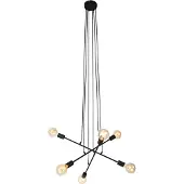 QAZQA Moderne hanglamp zwart 80 cm 6-lichts - Sydney