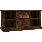 vidaXL Tv-meubel 99,5x35,5x48 cm bewerkt hout gerookt eikenkleurig