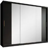 Meubella | Kledingkast mat zwart 250x62x200 schuifdeur