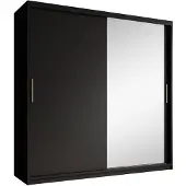 Meubella | Kledingkast mat zwart 200x62x200 schuifdeur