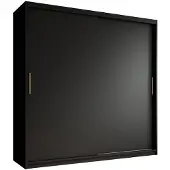 Meubella | Kledingkast mat zwart 200x62x200 schuifdeur