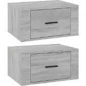 vidaXL Nachtkastjes 2 st wandgemonteerd 50x36x25 cm grijs sonoma eiken