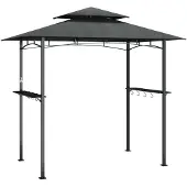 vidaXL Barbecue-overkapping 240x150x243 cm staal antracietkleurig
