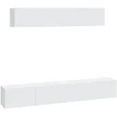 vidaXL 4-delige Tv-meubelset bewerkt hout wit