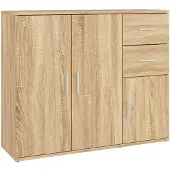 vidaXL Dressoir Sonoma Eiken 91x29,5x75 cm Bewerkt Hout