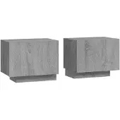vidaXL Nachtkastje 100x35x40 cm bewerkt hout grijs sonoma eikenkleurig