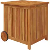 vidaXL Tuinbox met wieltjes 60x50x58 cm massief acaciahout