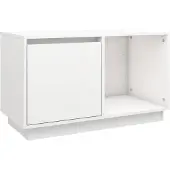 vidaXL Tv-meubel 74x35x44 cm massief grenenhout wit