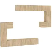 vidaXL Tv-wandmeubel bewerkt hout sonoma eikenkleurig