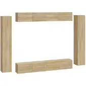 vidaXL 8-delige Tv-meubelset bewerkt hout sonoma eikenkleurig