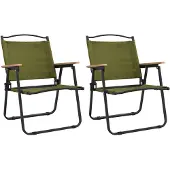 vidaXL Campingstoelen, 2 stuks, groen, 54x55x78 cm, gemaakt van Oxford-stof