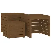 vidaXL 3-delige Tuinboxset massief grenenhout honingbruin