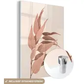 MuchoWow Glasschilderij 90x120 cm - Schilderij acrylglas - Plant - Bruin - Natuur - Bloem - Foto op glas - Schilderijen