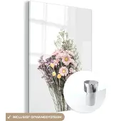 MuchoWow Glasschilderij 120x160 cm - Schilderij acrylglas - Bloemen - Boeket - Natuur - Planten - Lente - Foto op glas - Schilderijen