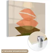 MuchoWow Glasschilderij 160x120 cm - Schilderij acrylglas - Vormen - Pastel - Kleuren - Abstract - Foto op glas - Schilderijen