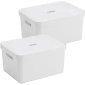 Sunware Sigma Home Opbergbox 32L - set van 2 - wit/transparant