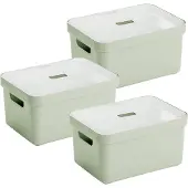 Sunware Sigma Home opbergbox 5L - Set van 3 - Groen/Transparant