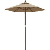 vidaXL Parasol met houten paal 196x231 cm taupe