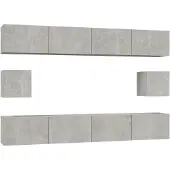 vidaXL 6-delige Tv-meubelset bewerkt hout betongrijs