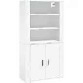 vidaXL Hoge kast bewerkt hout wit