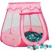 vidaXL Kinderspeeltent met 250 ballen 102x102x82 cm roze
